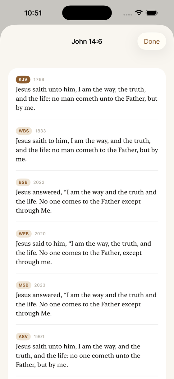 John 14:6 in six translations side by side